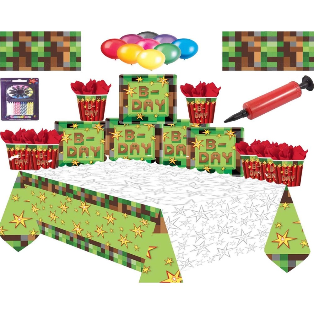 Minecraft - Set per feste di compleanno per bambini, decorazione di  compleanno