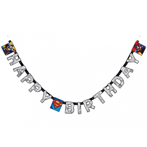 Ghirlanda di Superman con scritta"Happy Birthday"