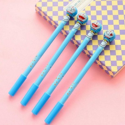LINLLF Penna per Pittura 4Pcs Cute Kawaii Blue Cat Doraemon Gel Pen Stationery Creative Gift School Supplies 0.5mm Student Gi