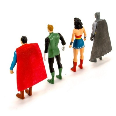 NJ Croce DC Comics Toy - Justice League 4 Figure Bendable Box Set - Batman Superman Wonder Woman Green Lantern