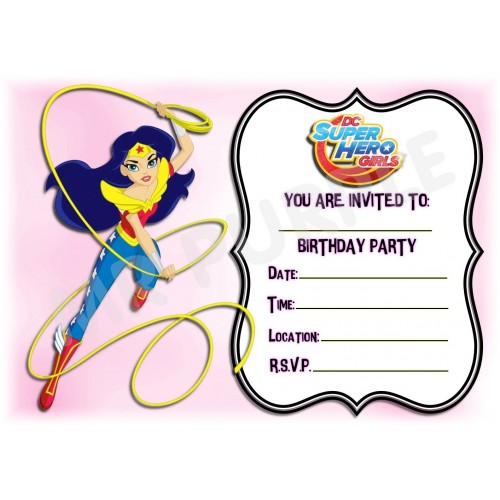 12 Inviti Wonder Woman - DC Superhero Girls