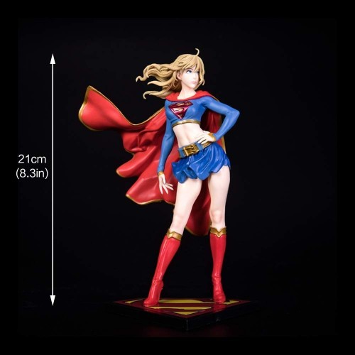 QYF Dc Super Hero SuperGirl PVC Statue Toy Doll, 21 Centimetri Alto