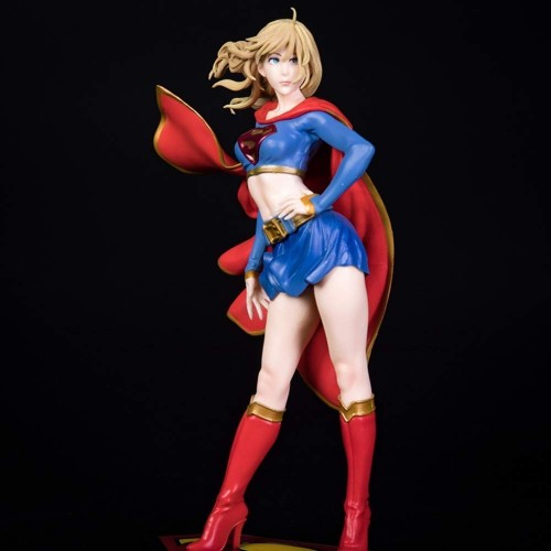 QYF Dc Super Hero SuperGirl PVC Statue Toy Doll, 21 Centimetri Alto