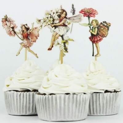 BESTONZON 24 PZ Farfalla Torta Fiore Toppers Compleanno Cupcake Picks Decorazione Festa di Compleanno per Bambini Adulti Colore Casuale 