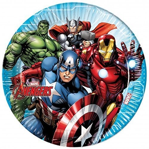 Piatti Avengers, con. da 8 pz, 23 cm diametro, per feste e party