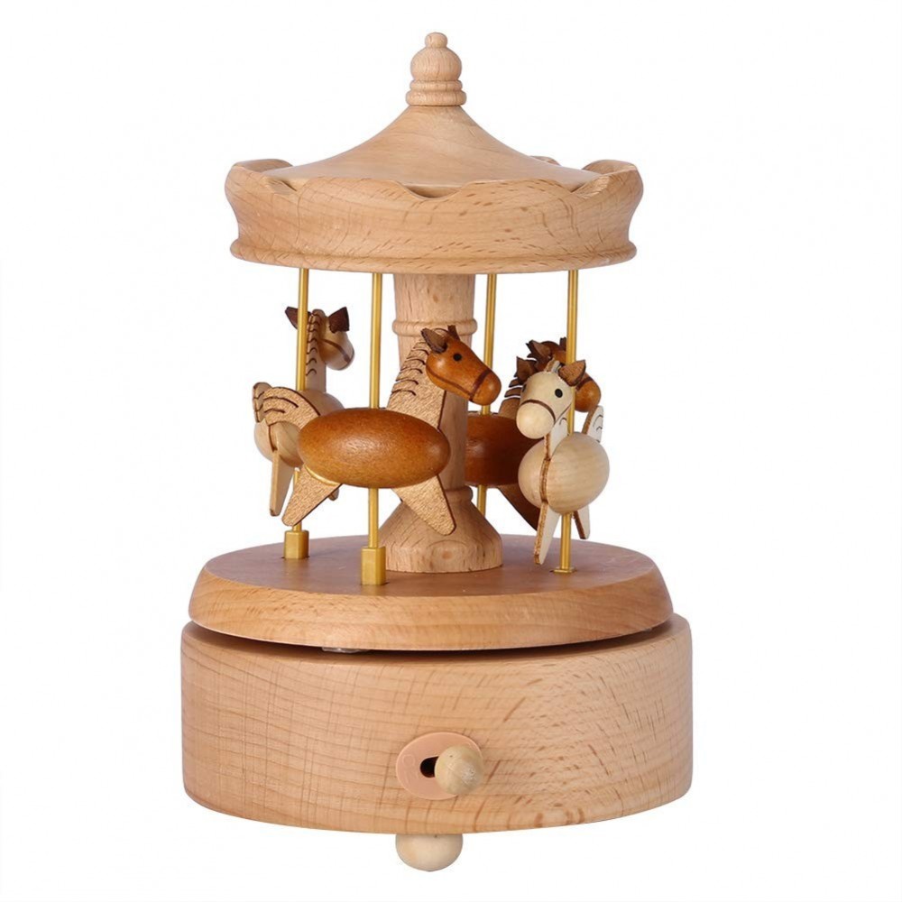 Carillon in legno con Cavalli stile Vintage, idea regalo