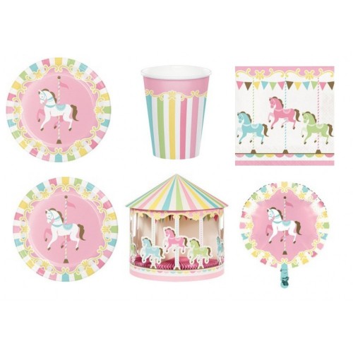 Kit per 32 persone tema giostra cavalli / Carousel