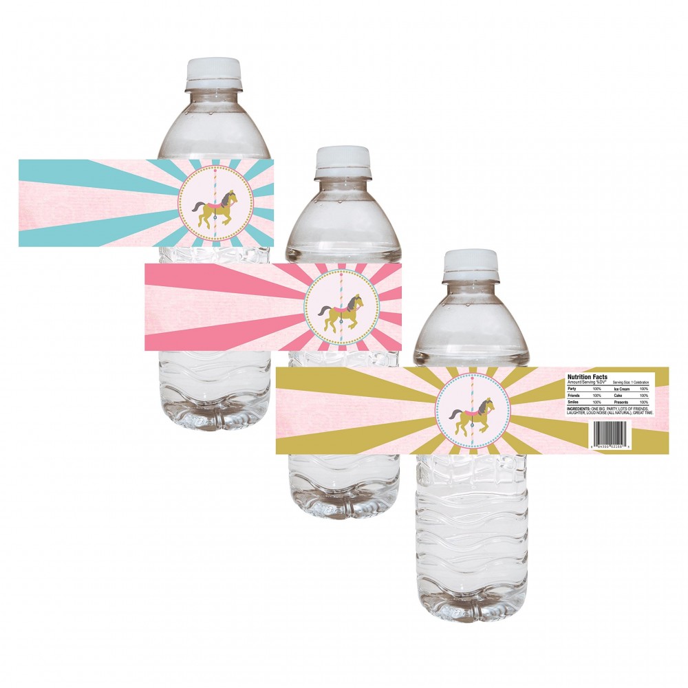 Etichette per bottiglie - Sticker tema Carousel / Giostra