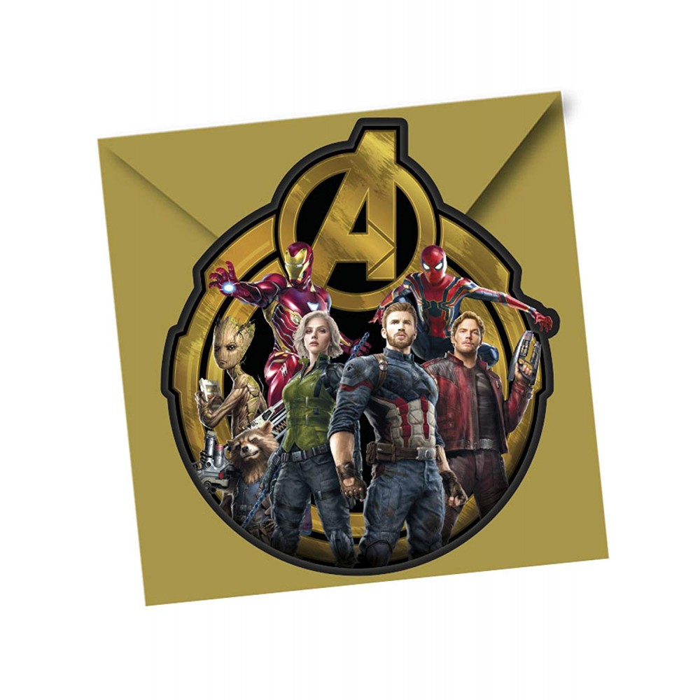 Inviti compleanno Avengers - Confezione da 6 pz