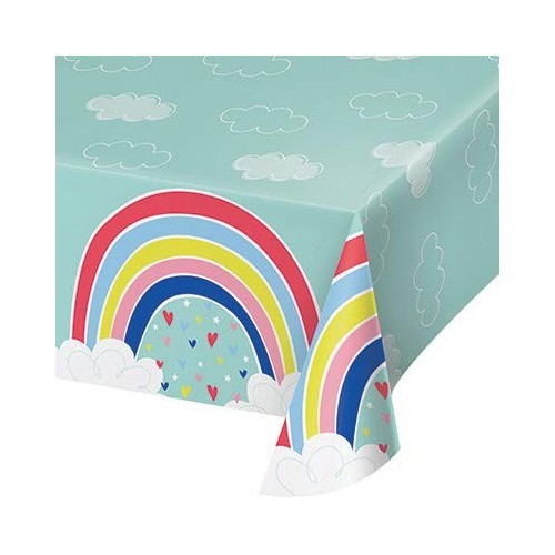 Kit n.2 Accessori Tavola festa a tema happy rainbow arcobaleno Festeggia in tutti i colori dell' arcobaleno con questo fantastico set compleanno 