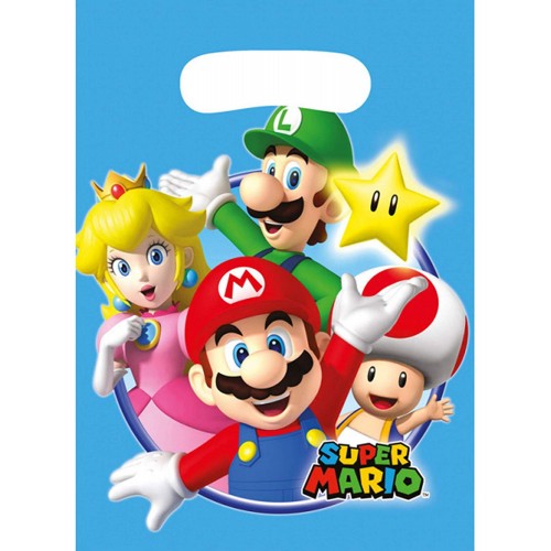 Sacchetti Super Mario Bros, 8 bustine per festa