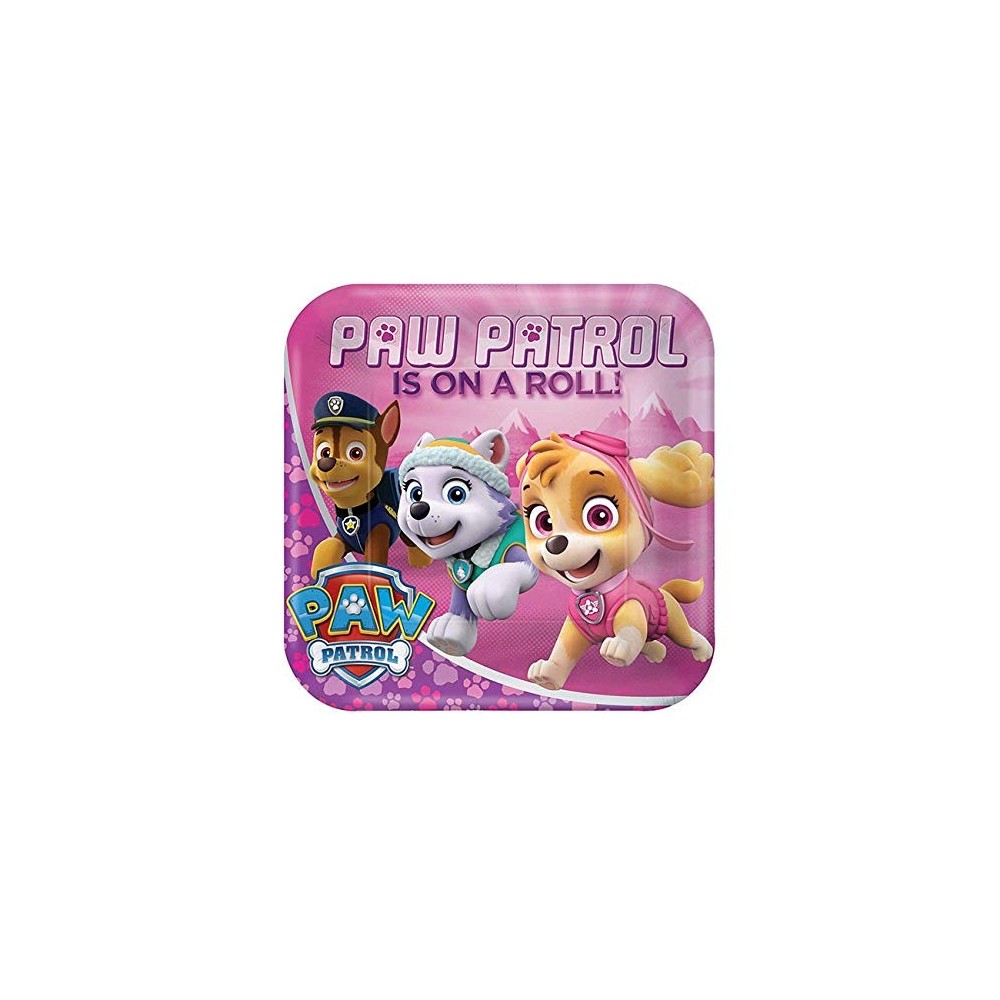 8 piatti da festa * Paw Patrol Pink * per una ragazza della festa di compleanno bambini e Motto di Party//bambini compleanno 