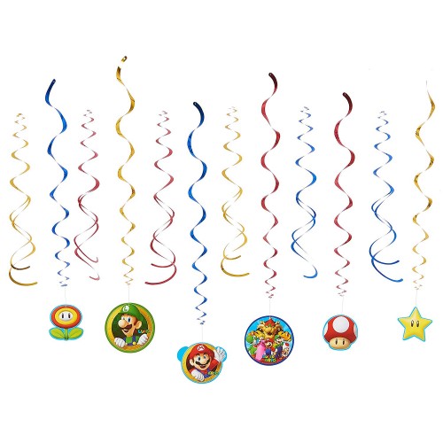 Festone pendente Super Mario Bros, con 6 figure