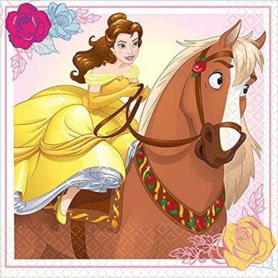 Beauty & The Beast Disney Princess Belle - Confezione da Festa La Bella e la Bestia. Contiene 24 Piatti, 32 tovaglioli per Fe