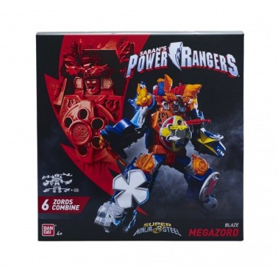 Power Rangers 43740 Super Ninja Steel Blaze Megazord, Multi-Colour