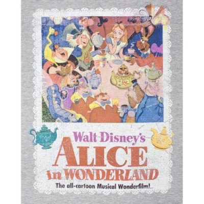 Disney - Alice nel Paese delle Meraviglie - Maglietta a Maniche Corte - Donna L Grigio 