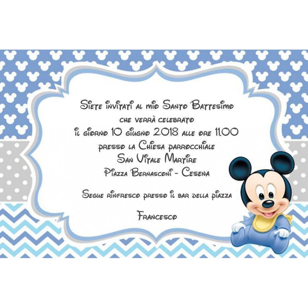 10 Inviti di compleanno Topolino Baby, per feste