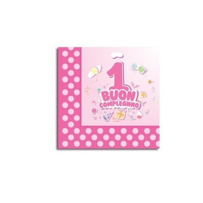 Magic Party Kit n 46 Buon Primo compleanno 1 anno pois rosa coordinato addobbi