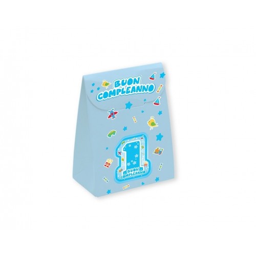 25 scatole portaconfetti One Light Blu - primo compleanno