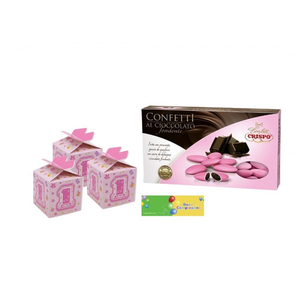 Set Scatoline Con Confetti Crispo Primo Compleanno Kit Bomboniere