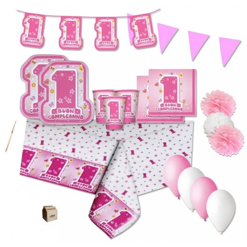 Kit per 32 persone One Pink primo compleanno