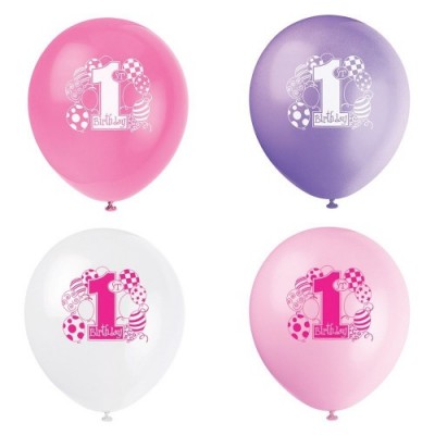 Palloncini primo compleanno rosa