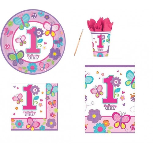Kit per 32 persone tema Birthday girl rosa