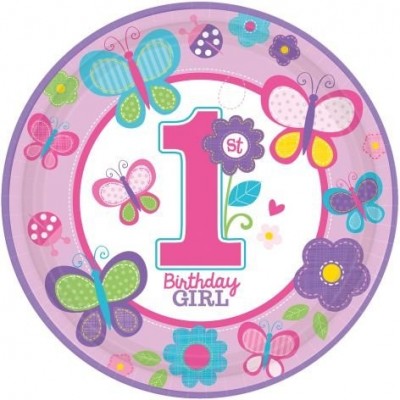 IRPot - KIT N 9 COORDINATO PRIMO COMPLEANNO 1 ANNO BIRTHDAY GIRL PIU INVITI