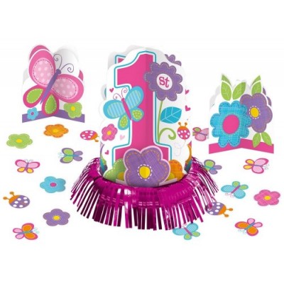 Centrotavola sweet table Birthday girl rosa 1° compleanno