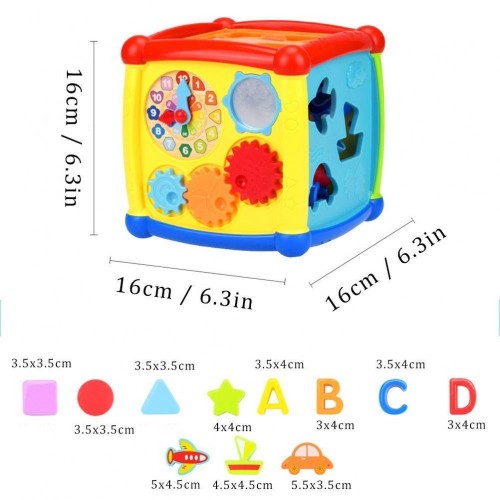 AiTuiTui Cubo attività Bambino, 6-in-1 Multifunzione Giochi Centri Educativi Prima Scatola di apprendimento Infanzia Giocatto