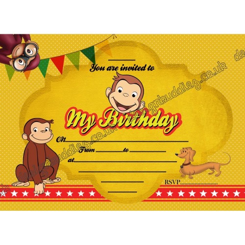 Curioso invito festa di compleanno George Curioso Invito george party FILE  personalizzato da STAMPAre -  Italia