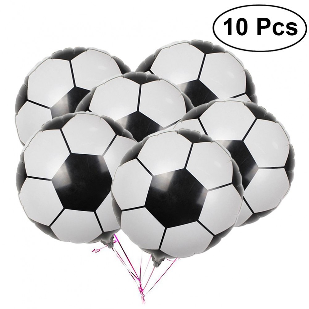 Foil palloncini calcio, confezione da 10 pz