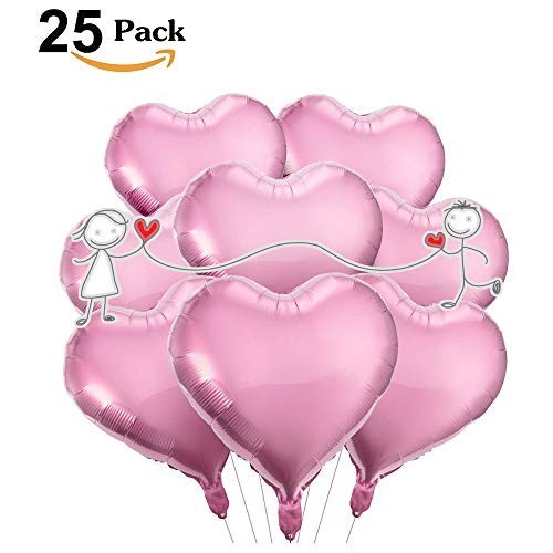 25 palloncini cuore rosa