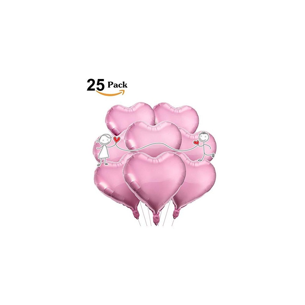 25 palloncini cuore rosa
