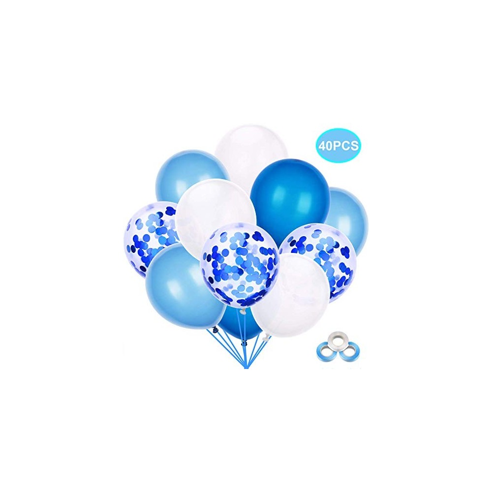 40 palloncini assortiti azzurri con coriandoli