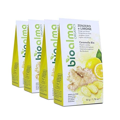 4 conf. di Caramelle biologiche allo zenzero & limone - Naturalma Organics