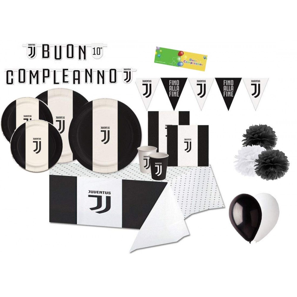 Kit 8 persone con festone F.C Juventus e palloncini