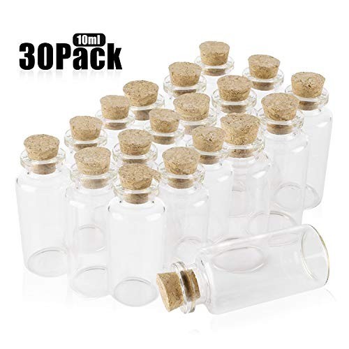 30 mini bottigliette in Vetro con Tappo in sughero