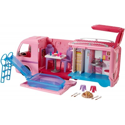 Barbie Camper dei sogni con piscina, bagno, cucina