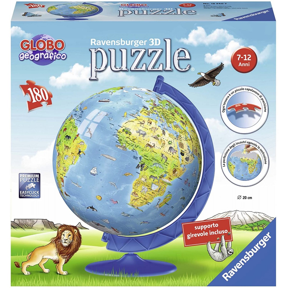 Puzzle Globo Geografico 3D da 180 pezzi - Ravensburger