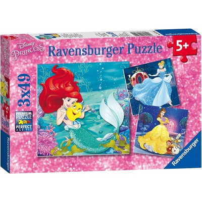 Set 3 Puzzle Le Avventure delle Principesse Disney da 49 pz