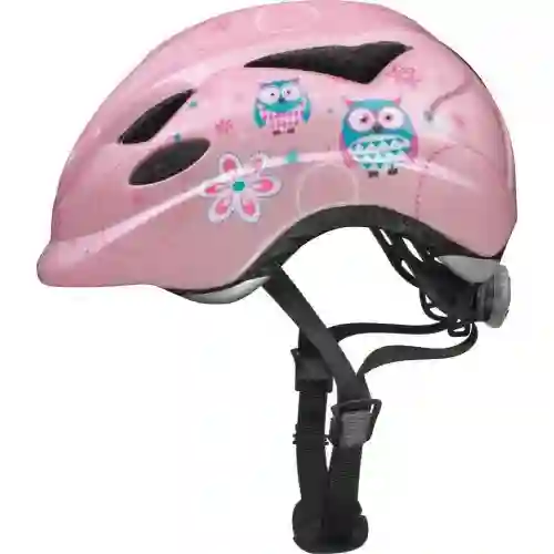 Casco bici bambina colore rosa con gufi 46-52 cm