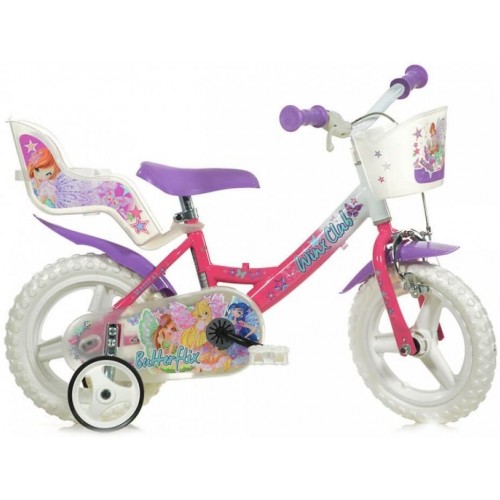 Bicicletta Winx da 12 con rotelle e cerchi in lega