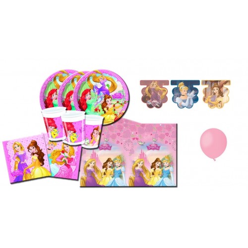 Kit compleanno 8 persone Principesse Disney