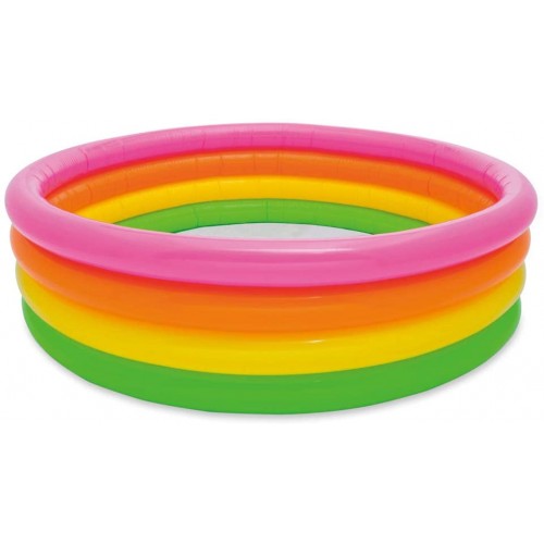 Piscina con 4 Anelli Arcobaleno da 168 x 46 cm - Intex