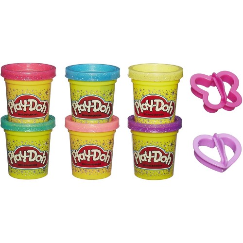 Confezione 6 Vasetti di pasta con glitter - Play-Doh