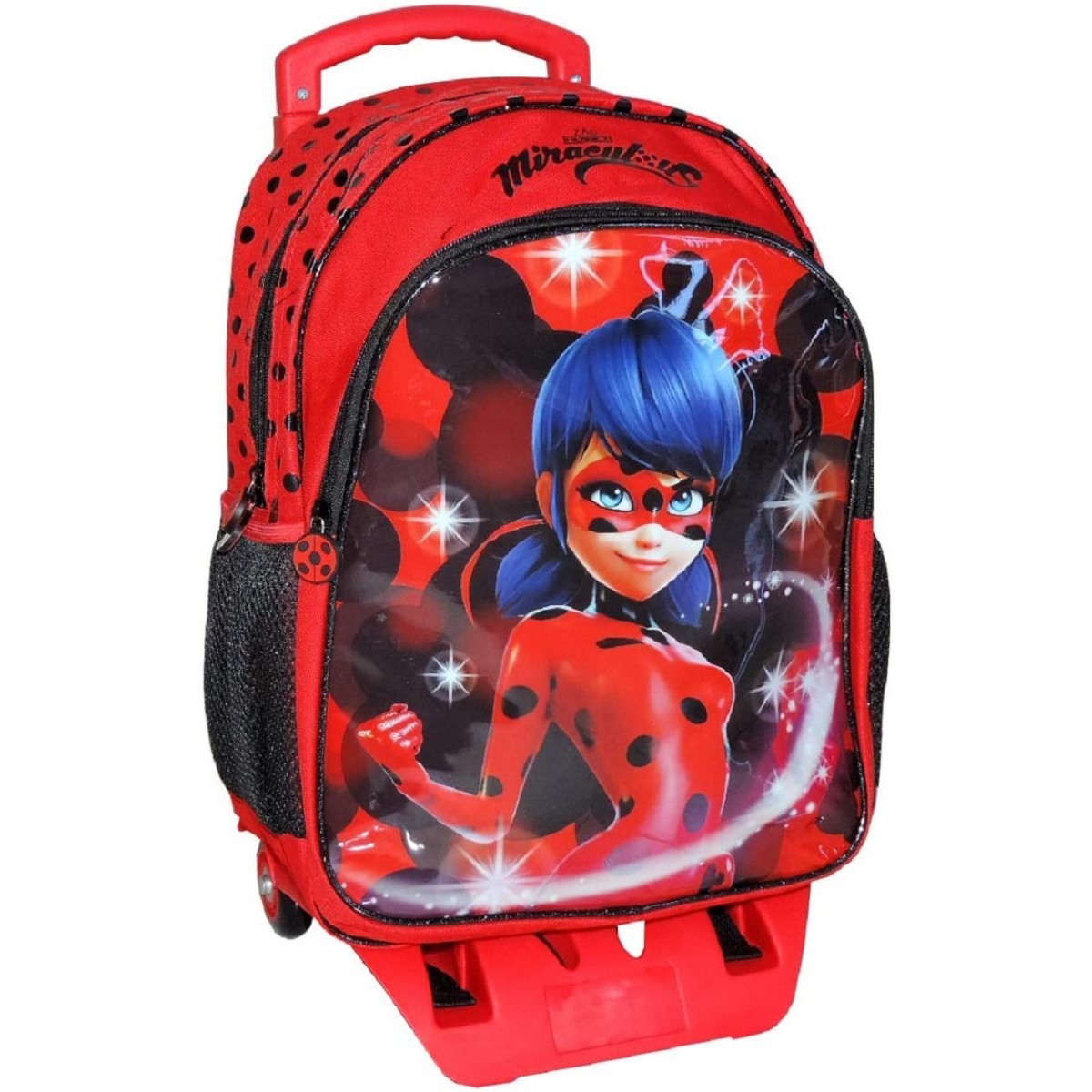 Zaino trolley scuola elementare LadyBug, con carrello staccabile