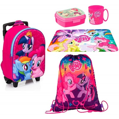 Set scuola My Little Pony, zaino, set merenda e sacca