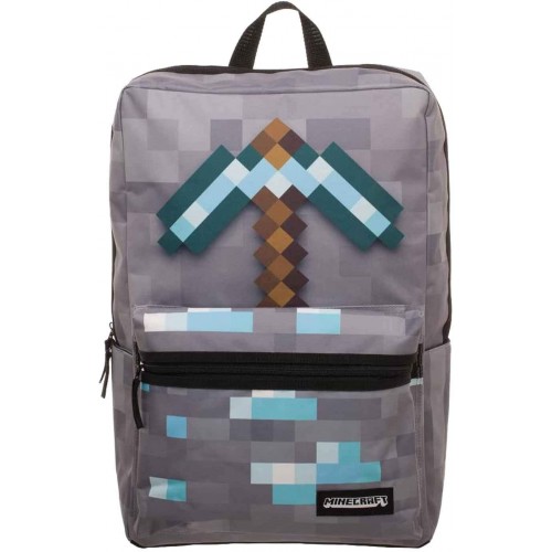 Zaino Minecraft Pickax Grigio con licenza ufficiale