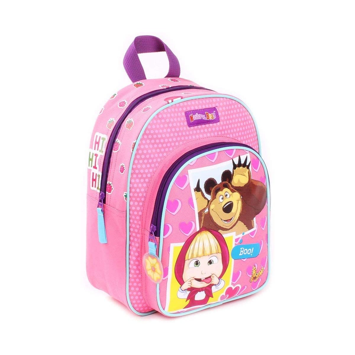 Zainetto rosa Masha e Orso multi tasche, per bambine